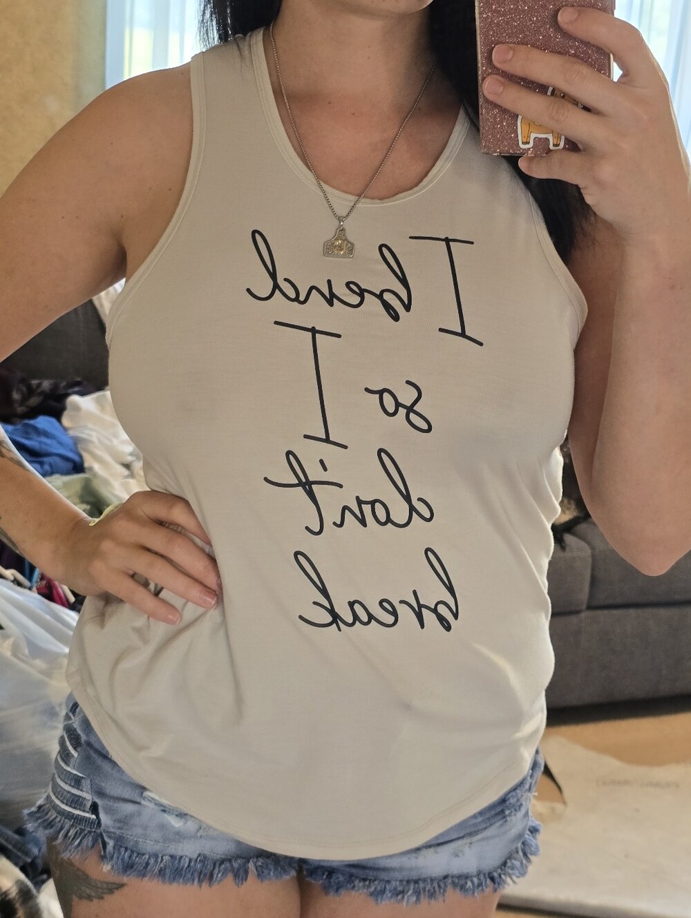 all in motion White Graphic Tank Top - "I bend so I don't break" - Picture 5 of 5